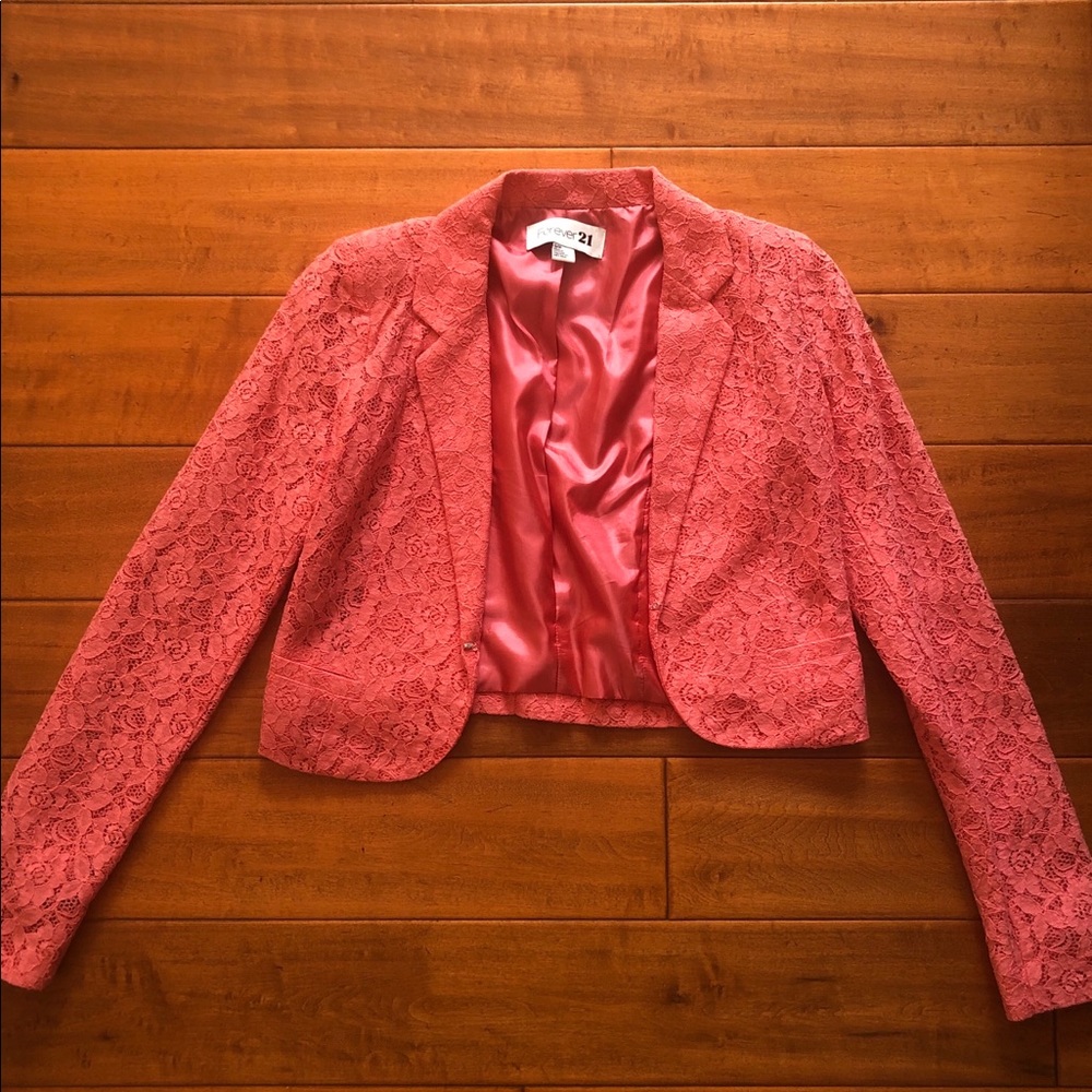 cropped floral blazer